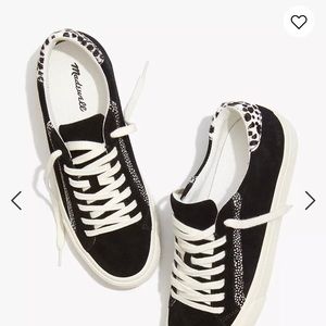 Sidewalk Low-Top Sneakers in Suede and Spot Calf Hair